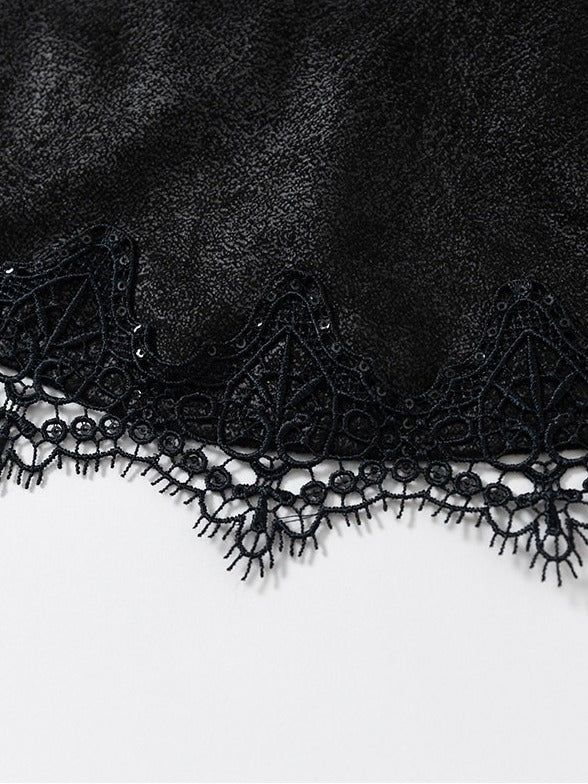 3D Wing Embroidered Lace Corset Top in Black - NO ROMANCE