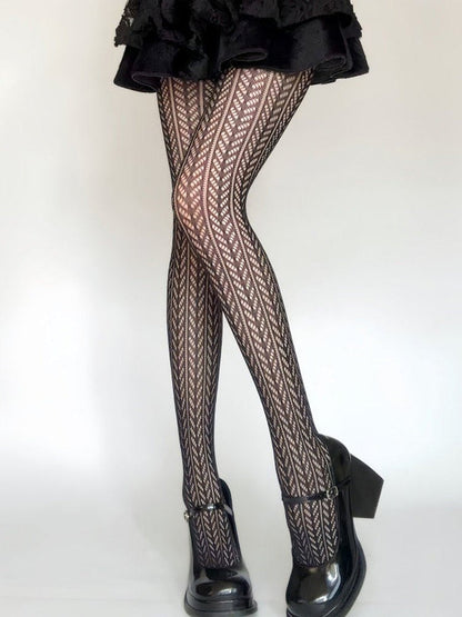 Black Pantyhose Design / White Cut-out