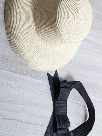 Wide-brim Satin Ribbon Options Hepburn-style 11 Lolita Color Straw Hat