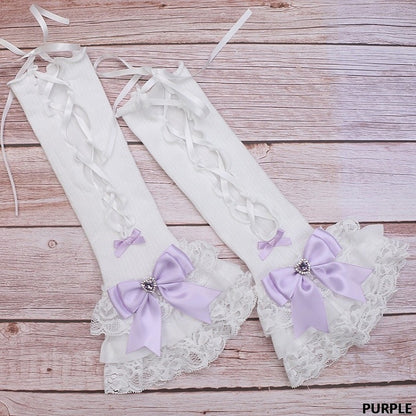 Rhinestone Bowknot Sleeves Options Arm Lace Color Kei Jirai 11