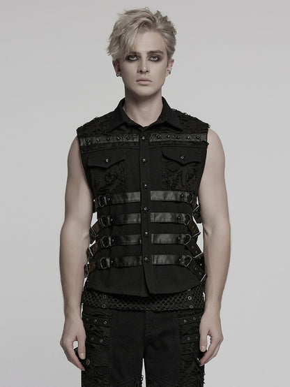Vest Men's Black Cyberpunk