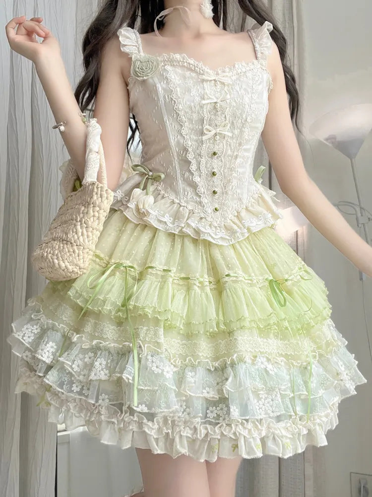 アイボリービーズディテールファブリックハートコルセットジャカードボーントップ