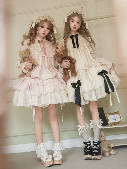 Broschen + Schleife / Schwarzer Taillengürtel in Rosa