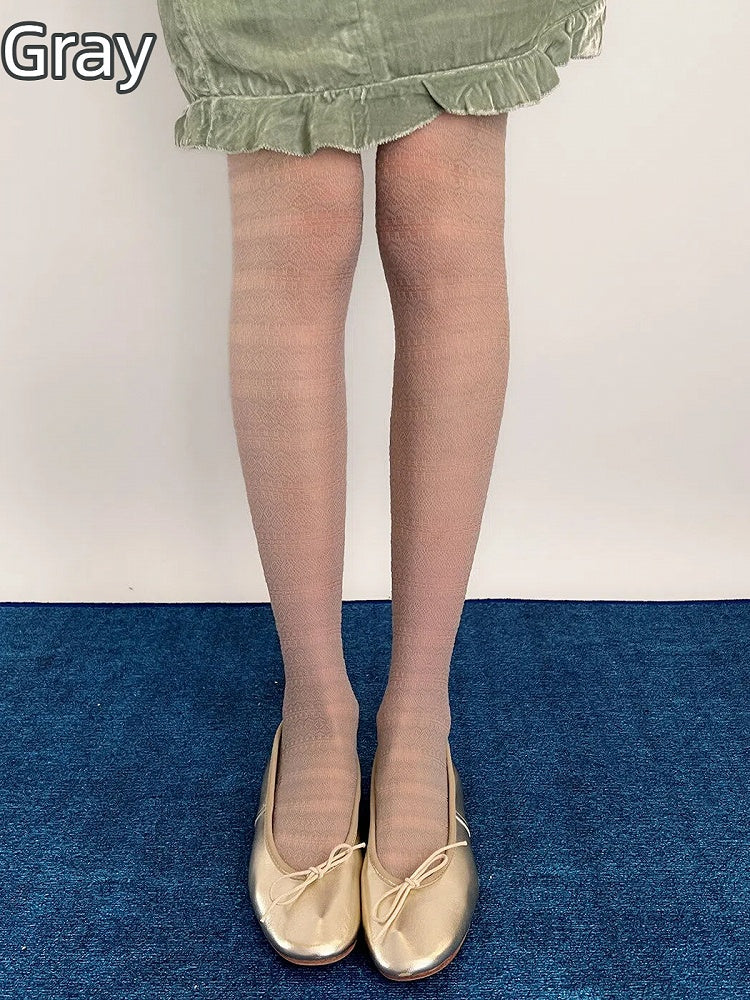 Lace Sheer Knit Textured Pantyhose