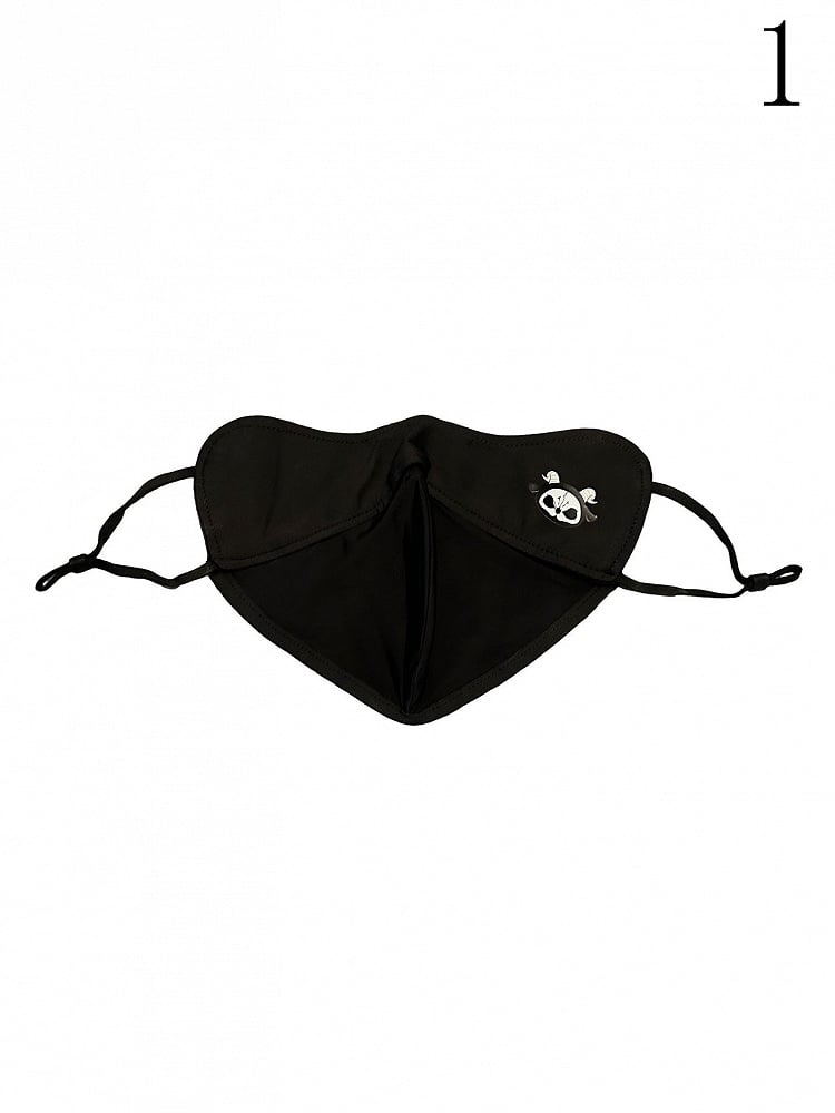 With Black Sun White Protection Mask and Grim Reaper Print Gothic