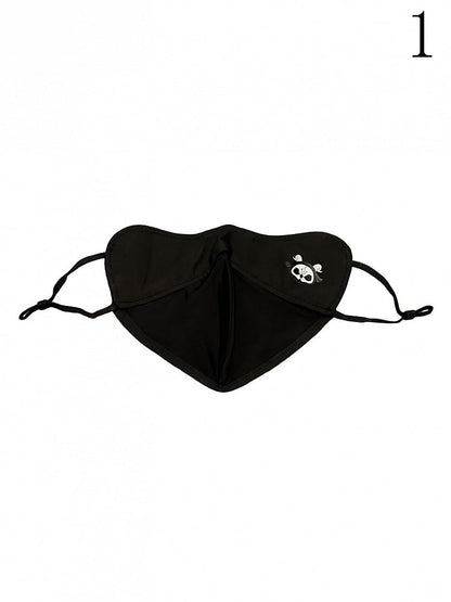 With Black Sun White Protection Mask and Grim Reaper Print Gothic