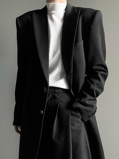 Sweater Unisex Lolita Fit Neck Slim Ouji with White Turtle Long-Sleeve