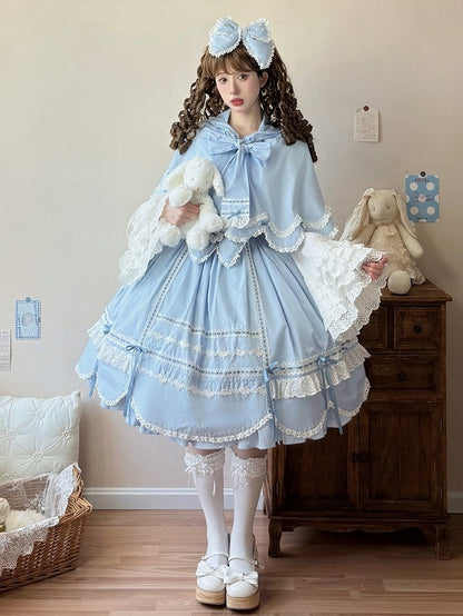 ケープイヤーフード付きバニーブルー