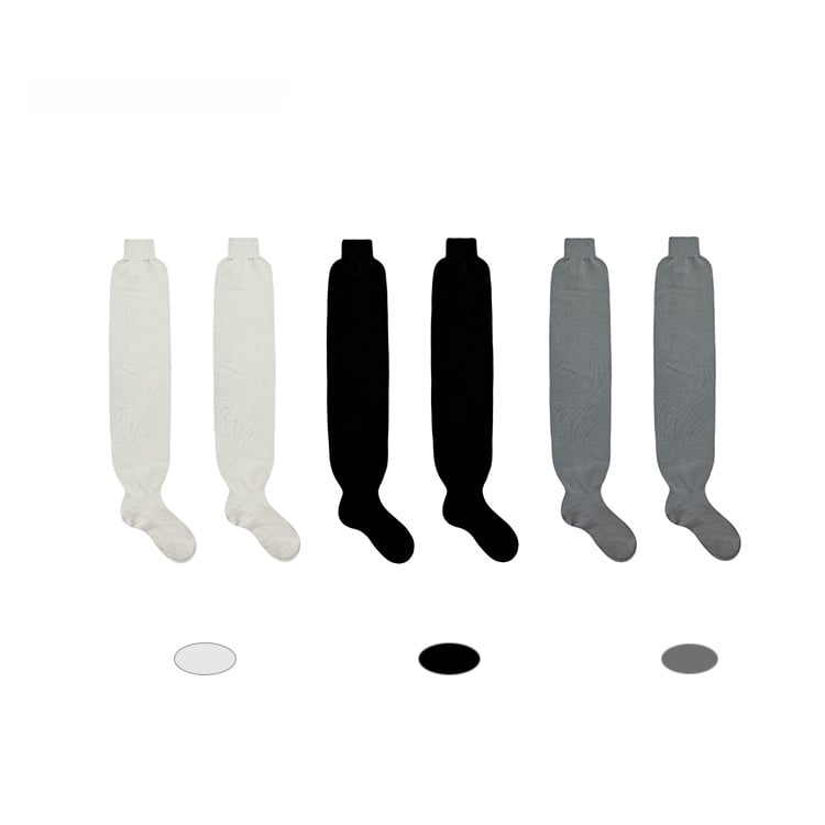 Ruffled Cuff Black/White/Gray Knitted Socks Loose Warm