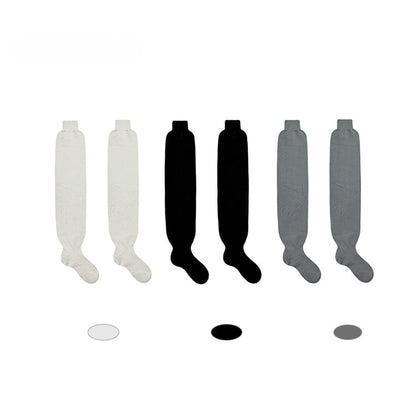 Ruffled Cuff Black/White/Gray Knitted Socks Loose Warm