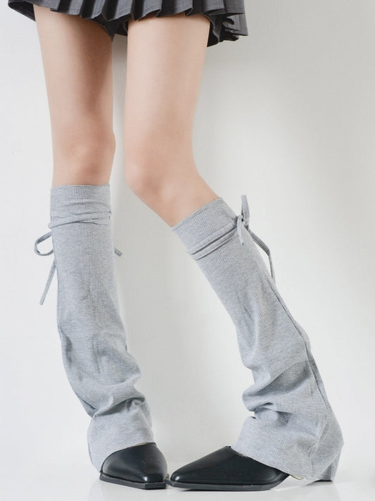 Black/White/Gray Thin Leg Design Strappy Warmers