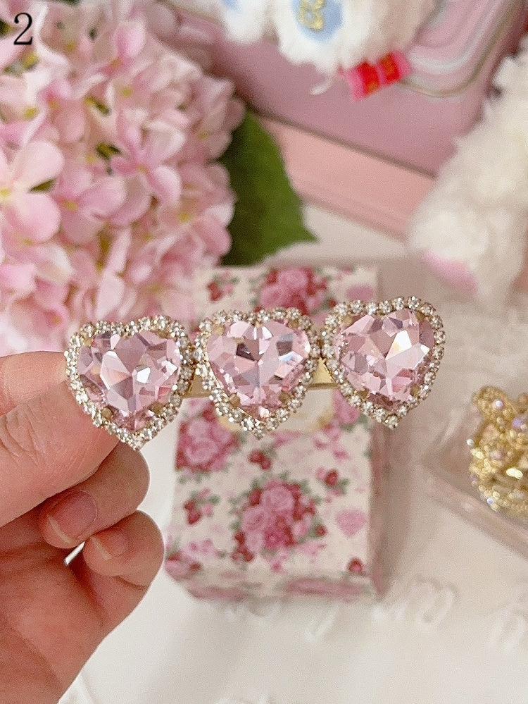 11 Optionen Strass Herz Haarspange