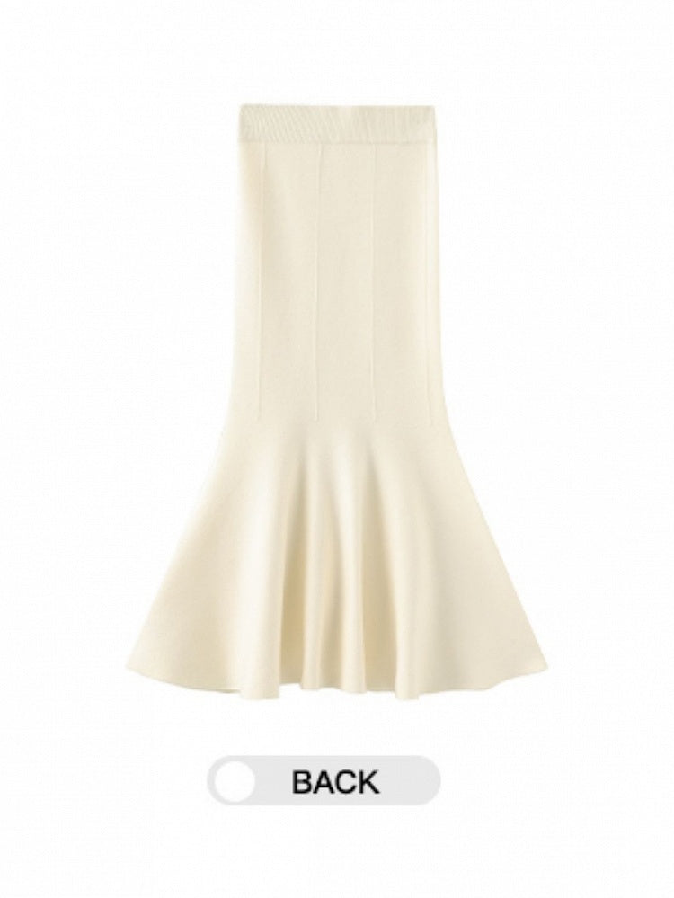 Mermaid A-Line Apricot Silhouette Skirt Stretch Elegant Fabric with in