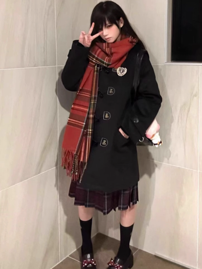 Pattern Skirt 55CM Pleated Red Uniform JK Plaid