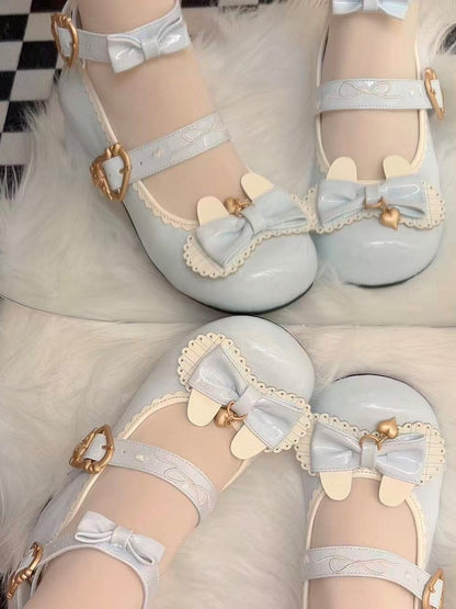 Blue - Janes Scalloped Light Design Themed Bunny Snap Edge Mary Sweet Heart Lolita