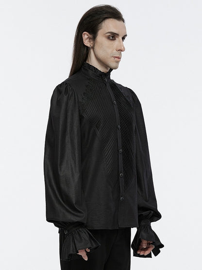 Men's Style Goth Black Shirt Retro Palace
