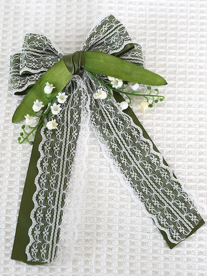 Of Lace Lolita Green Lily Valley Elegant Bowknot Hairclip The