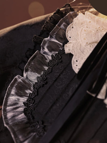 GOSICK Victorique De Blois Schwarzes Jacquardkleid im Lolita-Stil, Cosplay-Kostüm