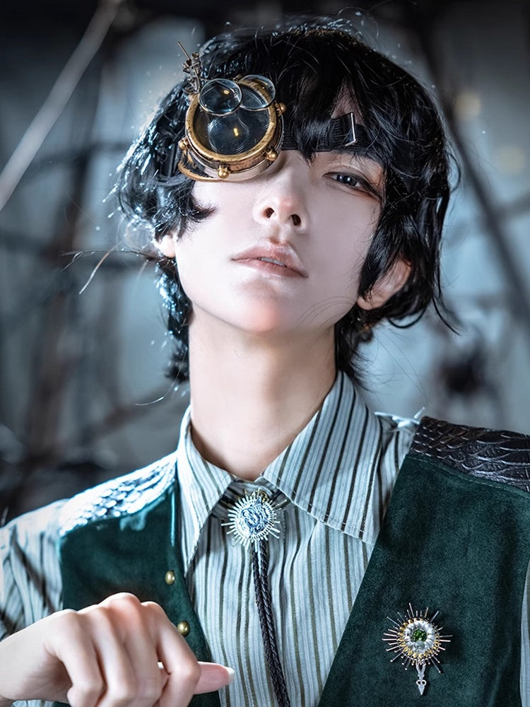 Vintage Steampunk Adjustable With Goggles Strap Bronze Black Retro