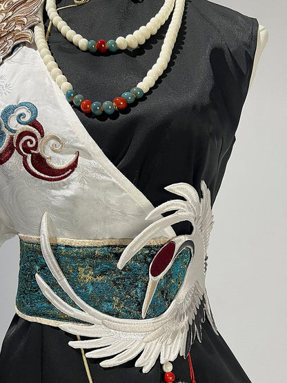 Asymmetrical Hanfu Lolita Set with Tassel Details - Han Ru Chu Hanfu & Han-Element Studi