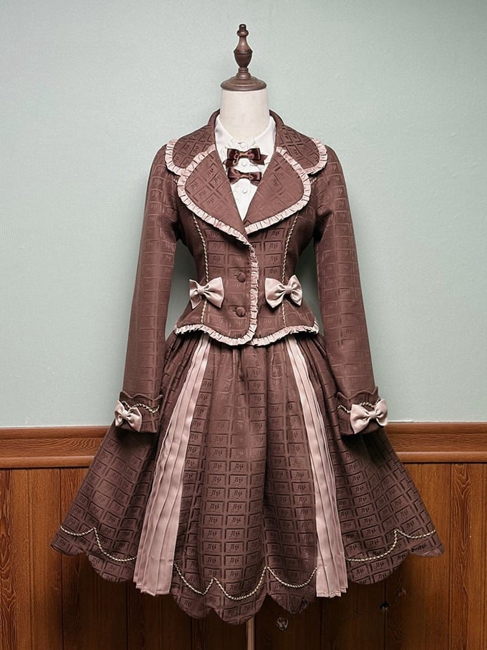 Ruffles Chocolate Coat Bow with and Brown Accents Lolita
