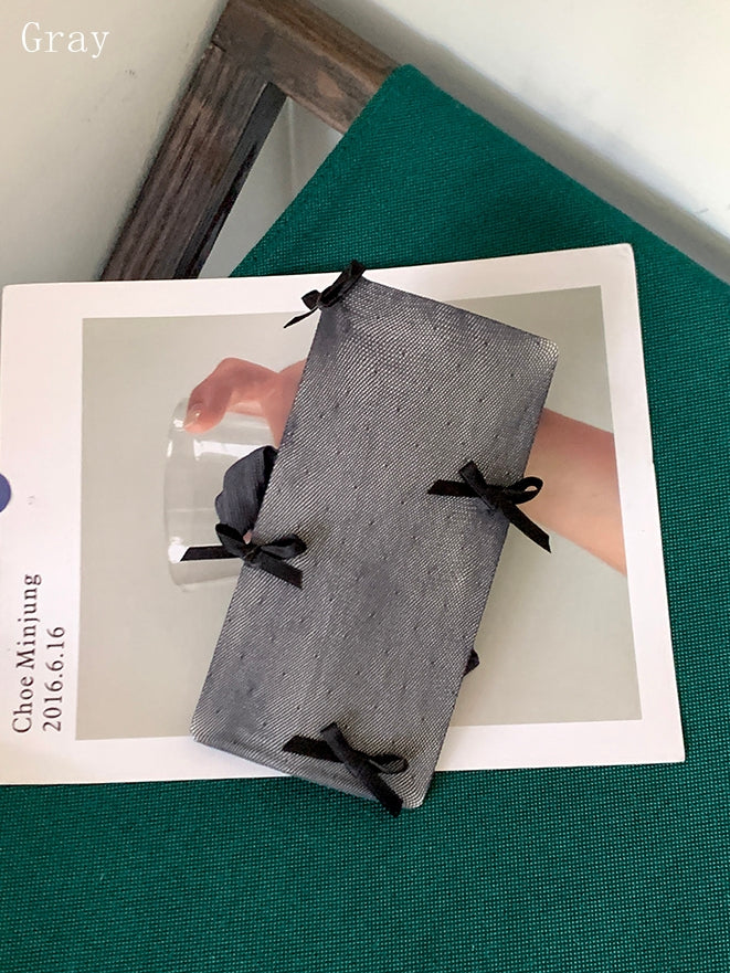 Strumpfhose mit Schleife Schwarz/Grau/Weiß