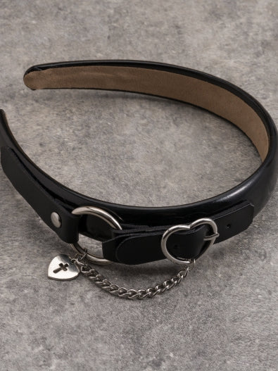 Mit Charm Gothic Schwarz Verzierte Schnalle Herz KC