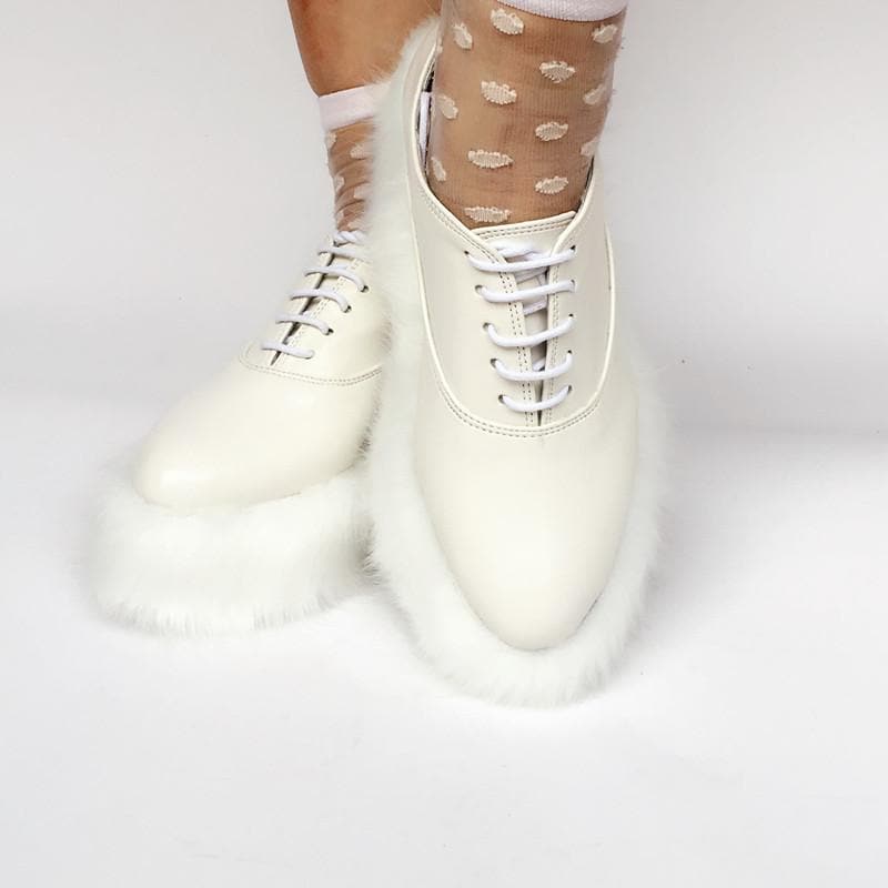 Fur Fluffy Shoes Custom Elegant SP167987 Made