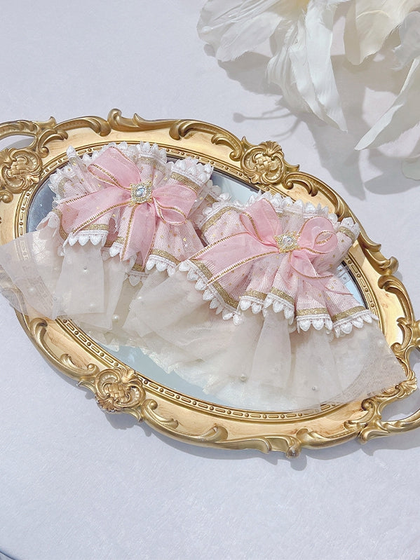 Wrist Cuffs Pink Bowknot