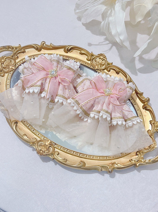 Wrist Cuffs Pink Bowknot