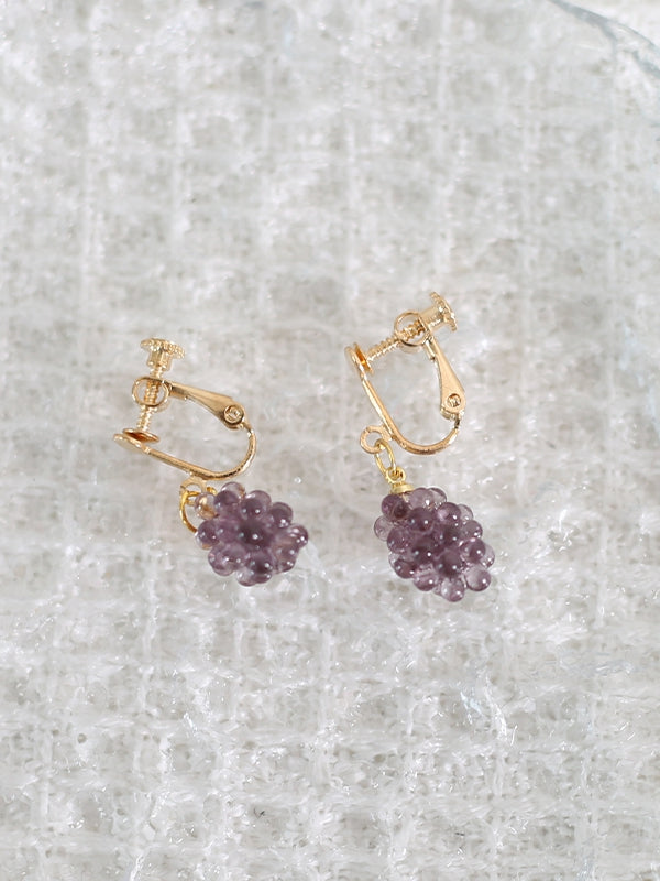 Ear Clips Lolita Grape Lively Crystal Purple/Green