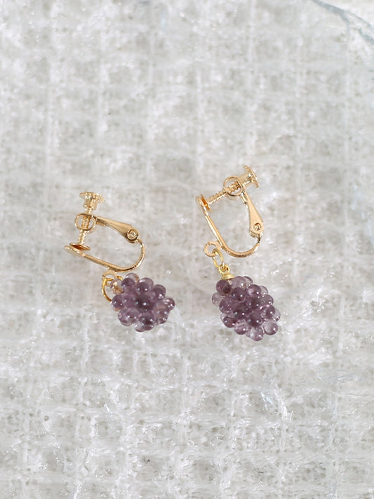 Ear Clips Lolita Grape Lively Crystal Purple/Green