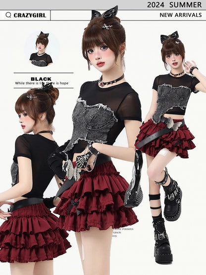 Big with Red Skirt Bowknots Tiered Free Sweet Bow