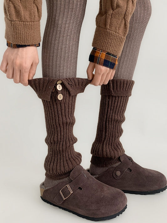 Button Warmers Colors) Ribbed (2 Leg Cuff