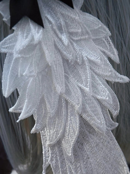 Dark Wing Strap with Style Leather White Angel Black Alternative Hairband Rivet