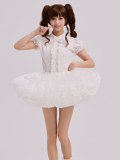 Puffy 30CM White Six Super Layers Petticoat