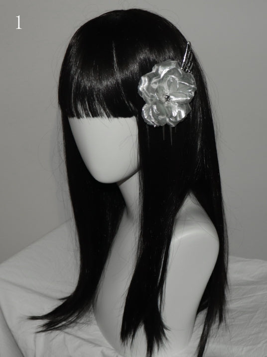 Floral 2 Options Hairclip Silver Design