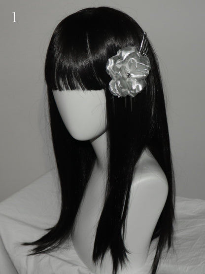 Floral 2 Options Hairclip Silver Design