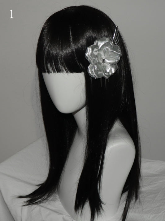 Florale 2 Optionen Haarspange Silber Design