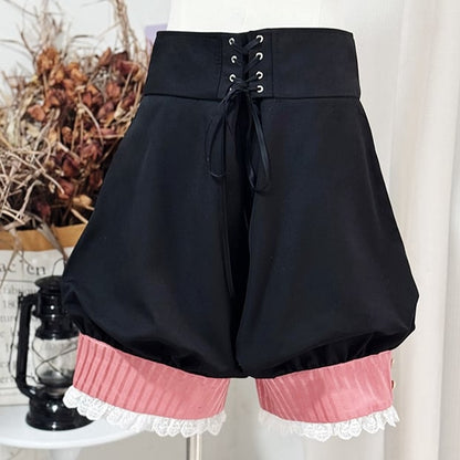 Circus Pink Waist Waistcoat Vibes Lolita Shorts Collar + High Black and Ouji Knickerbockers Blazer
