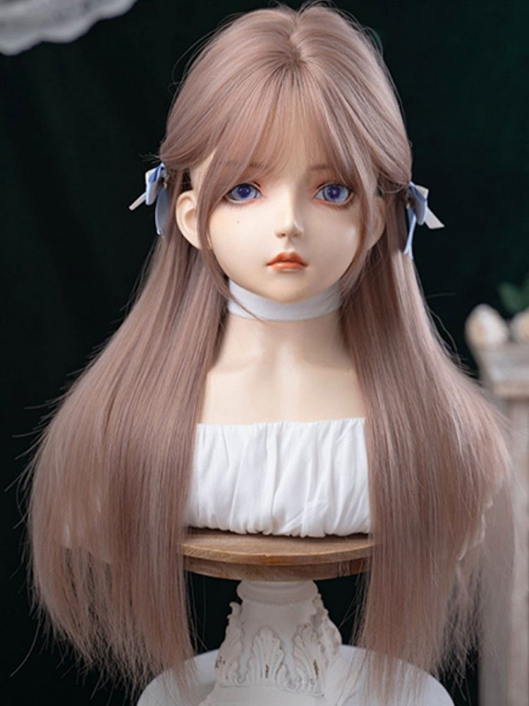 ウィッグ ストレート エアレングス バングス 70cm ブラウン