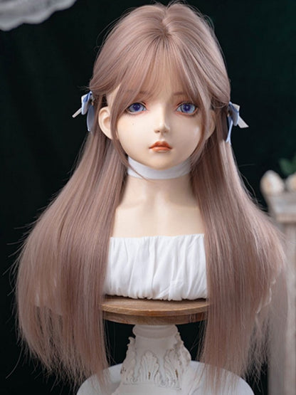 ウィッグ ストレート エアレングス バングス 70cm ブラウン