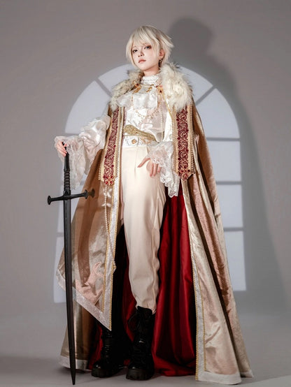 Classic Noble Prince Ouji Lolita Five-Piece Outfit Set with Lion Heart Motif - Your Highness