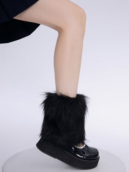 Y2K Black/White Plush Leg 20CM/30CM/40CM Warmers