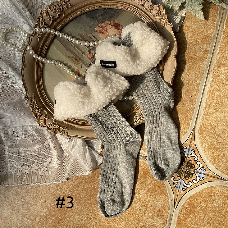 Sweet Plush Cuff Calf Socks