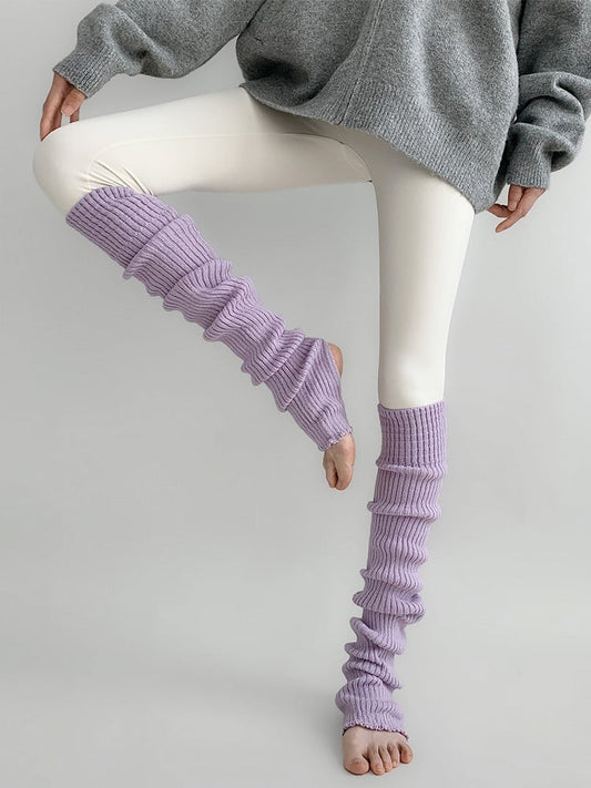 Knit Stirrup Pastel Leg Ribbed Warmers