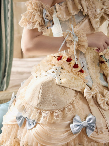 Rococo Style Apricot Lace Pannier Pad - Blood Supply