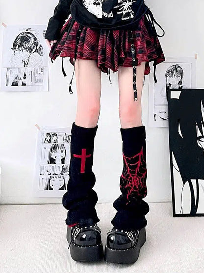 Web Spider Slouch 2 Colors Leg Warmers Cross -