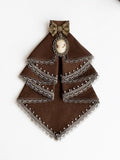 Vintage Brown Lolita Jabot with Bow and Pendant - With PUJI