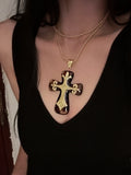 Gold Layered Cross Pendant Necklace